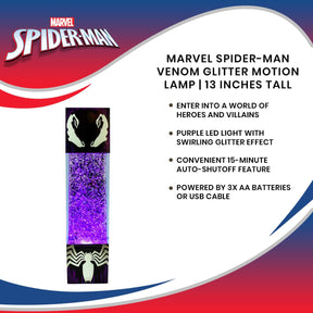 Marvel Spider-Man Venom Glitter Motion Lamp | 13 Inches Tall