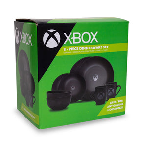 Xbox Logo Matte Black 8-Piece Ceramic Dinnerware Set