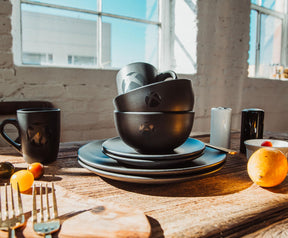 Xbox Logo Matte Black 8-Piece Ceramic Dinnerware Set