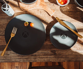 Xbox Logo Matte Black 8-Piece Ceramic Dinnerware Set