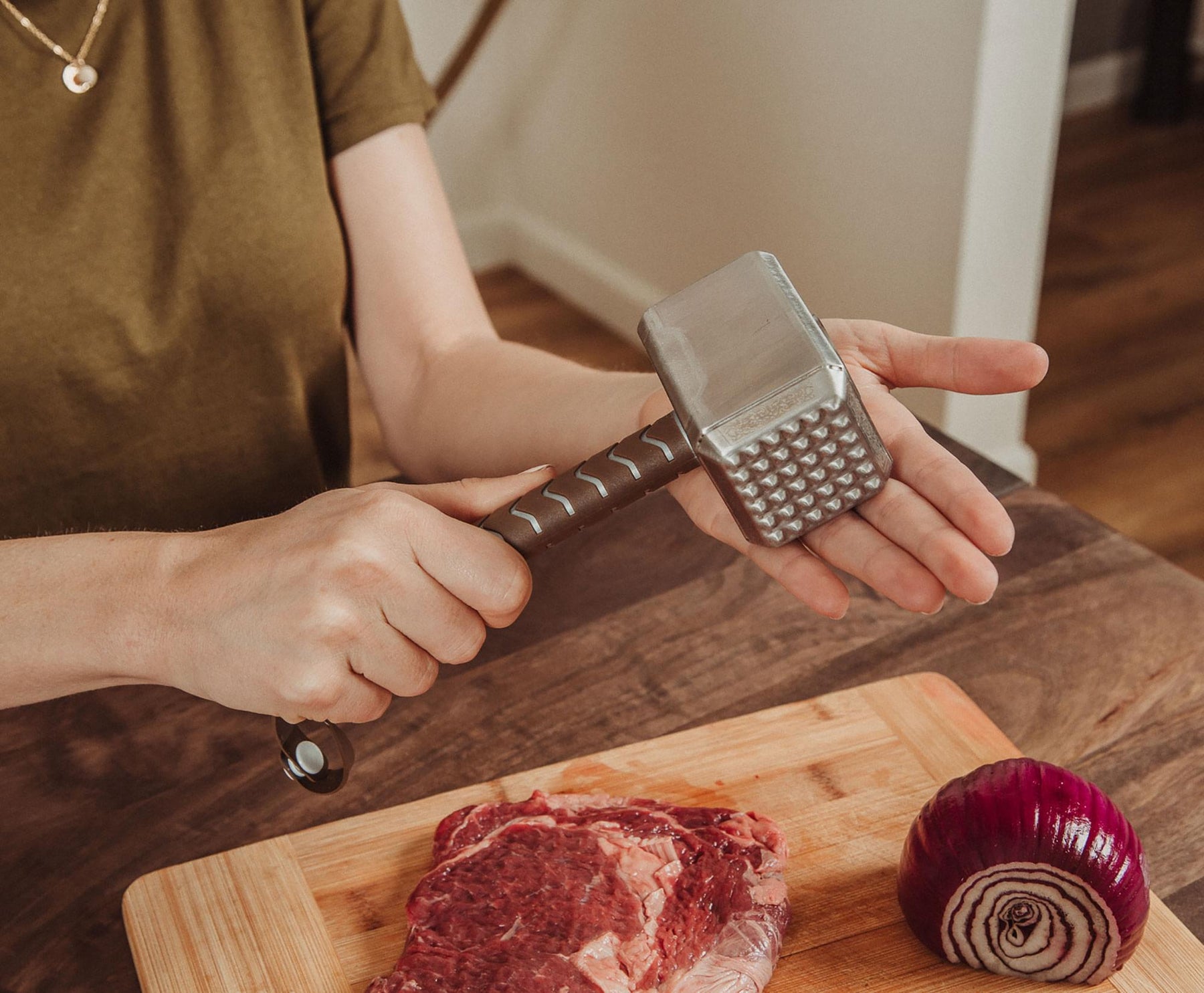 Marvel Mighty Thor Mjolnir Hammer Replica Stainless Steel Meat Tenderizer