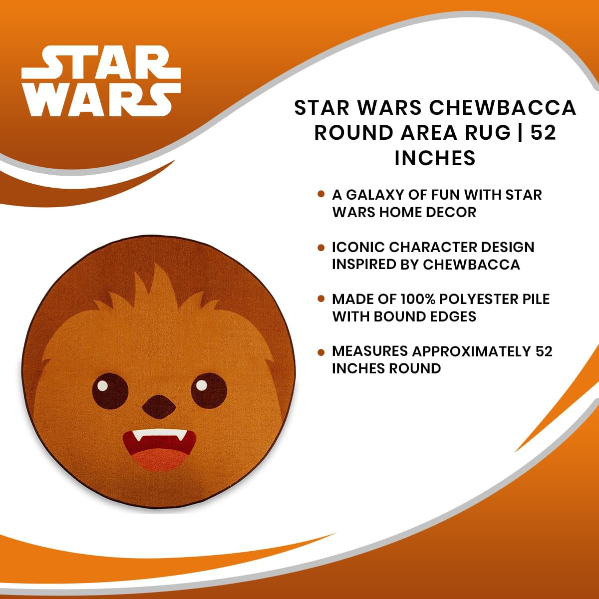 Star Wars Chewbacca Round Area Rug | 52 Inches