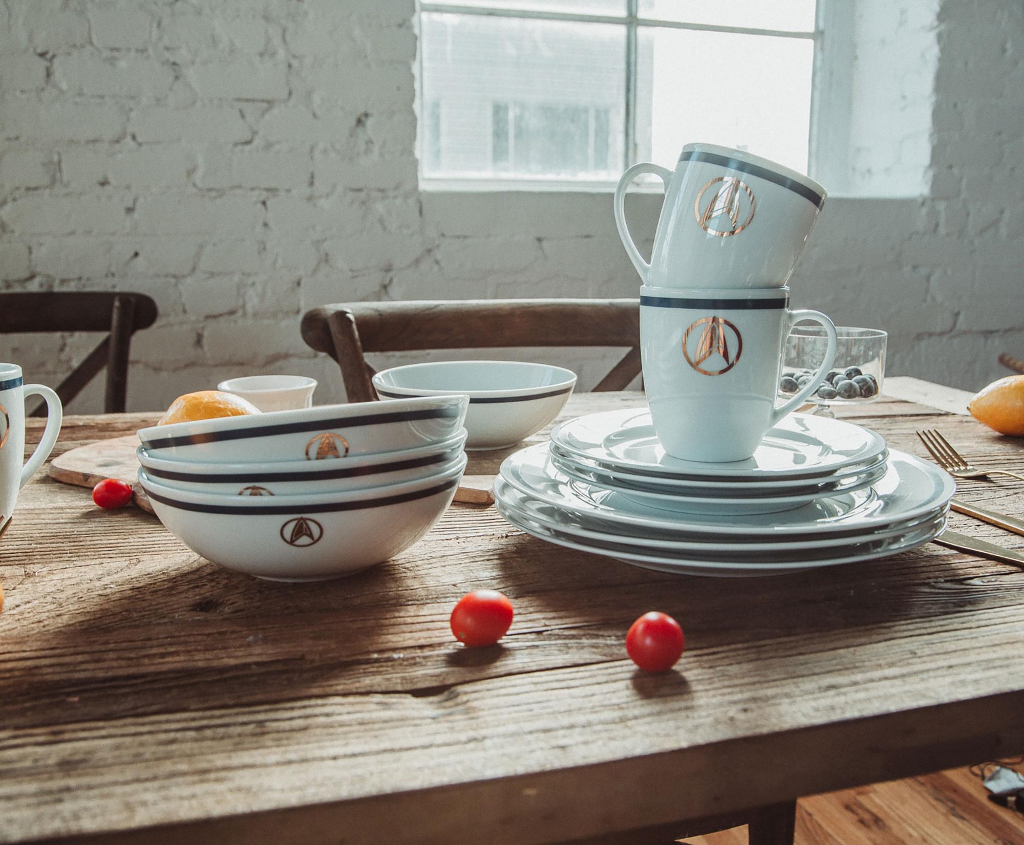 Star Trek: Picard 25th Century 16-Piece Ceramic Dinnerware Set Replica
