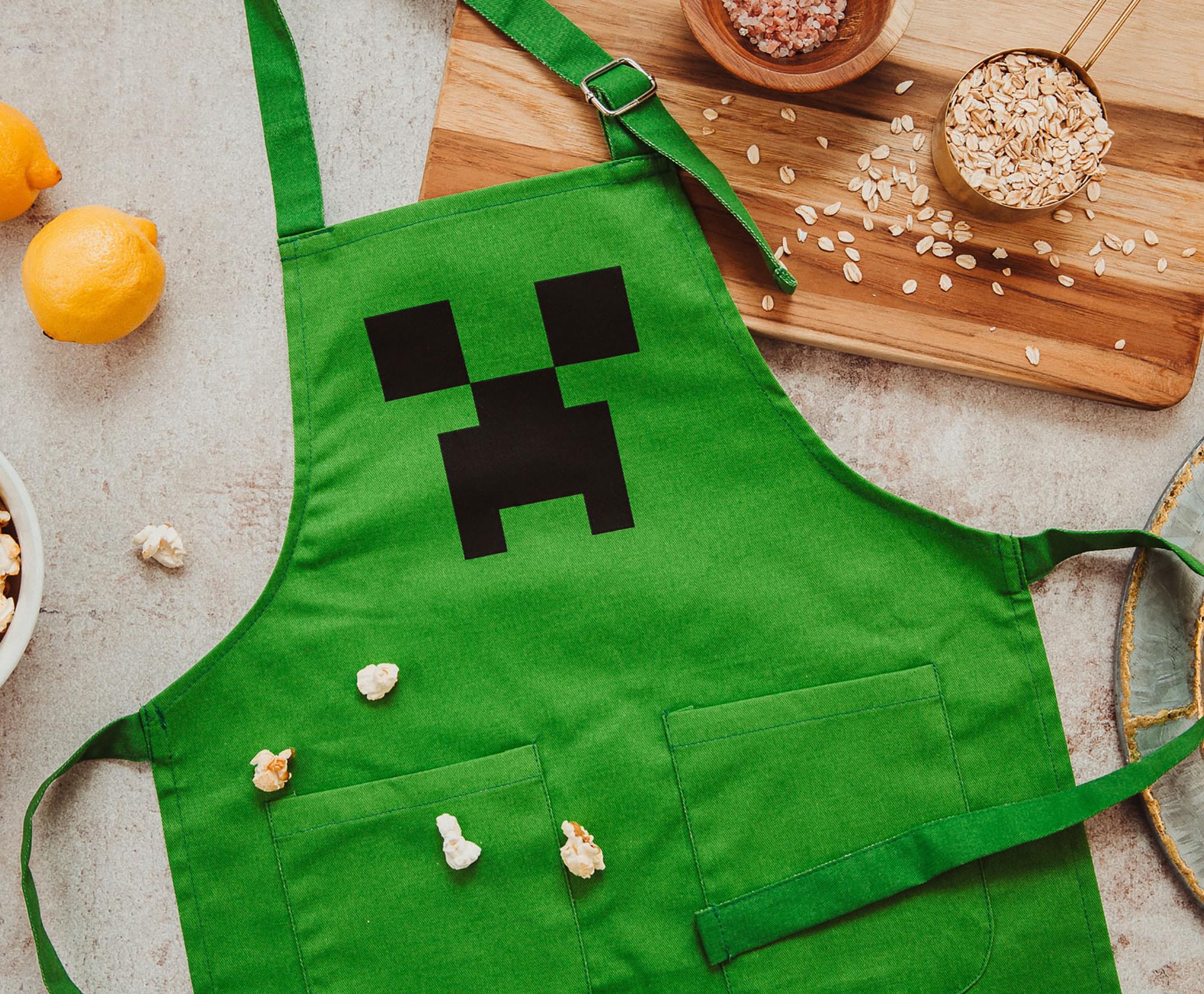 Minecraft Green Creeper Youth Kitchen Cooking Apron