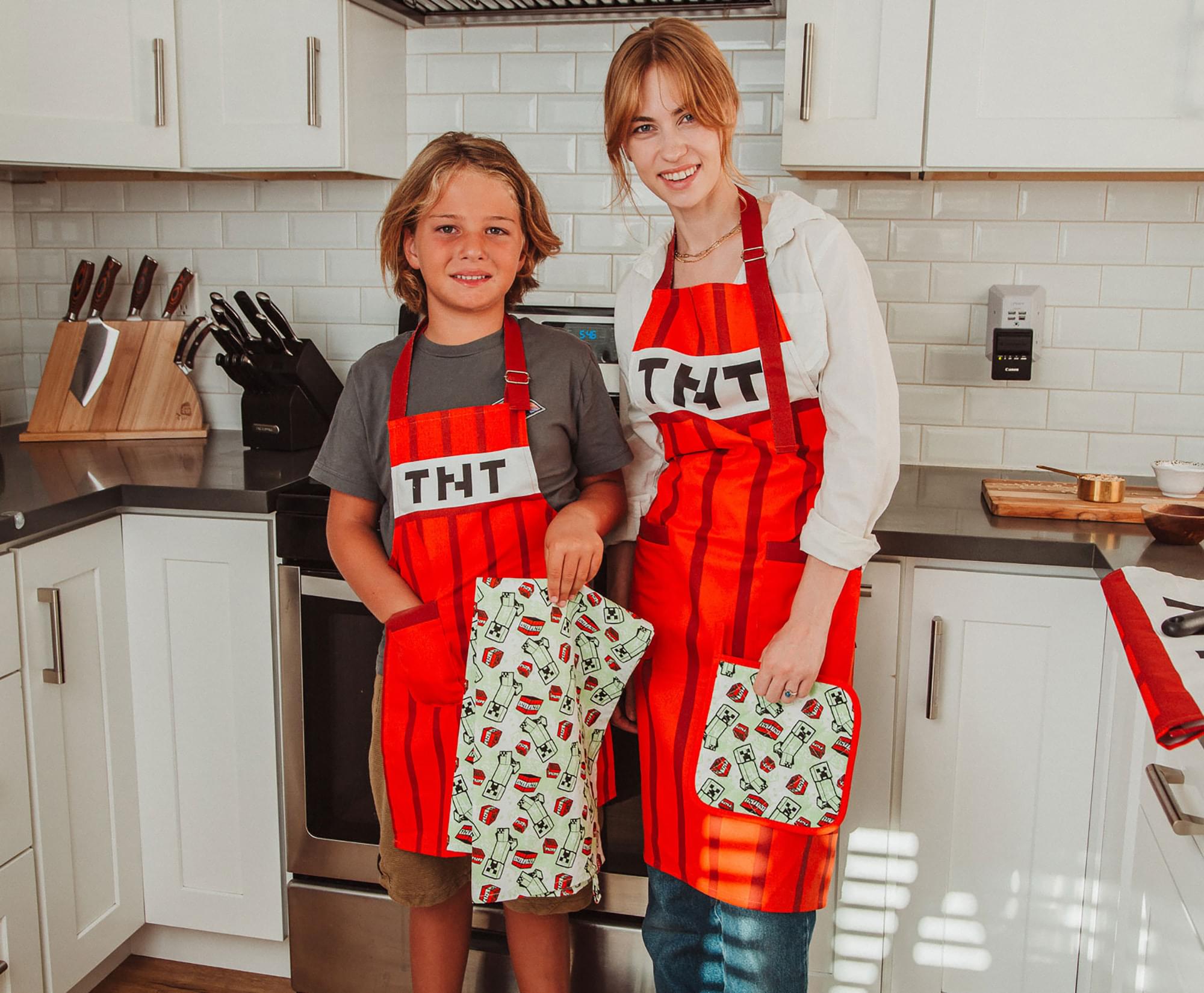 Minecraft Red TNT Youth Kitchen Cooking Apron