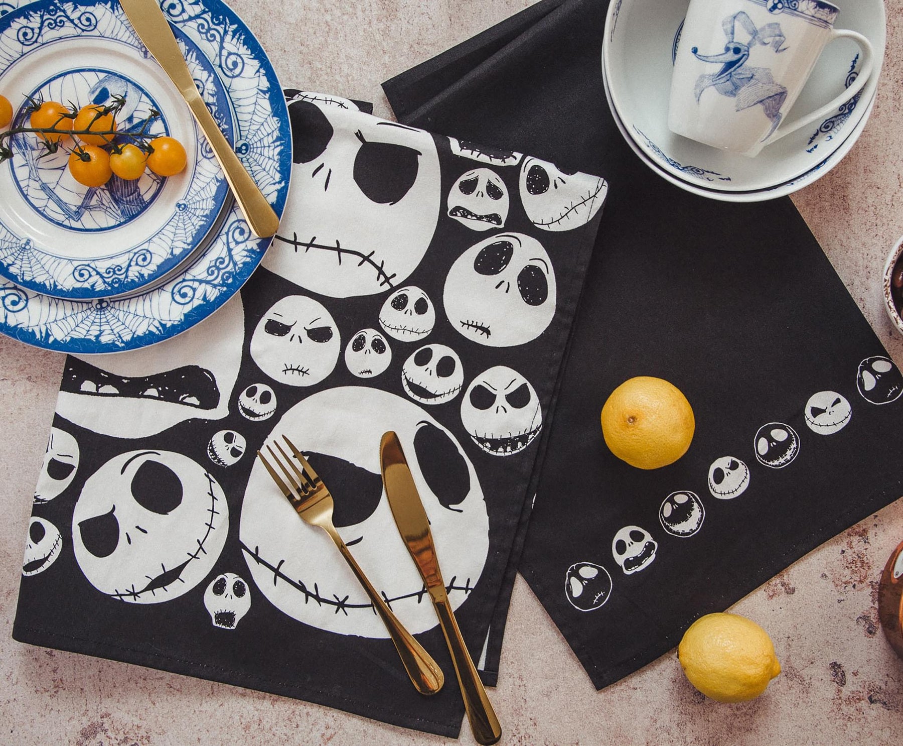 Disney The Nightmare Before Christmas Jack Skellington Faces Kitchen Towel Set