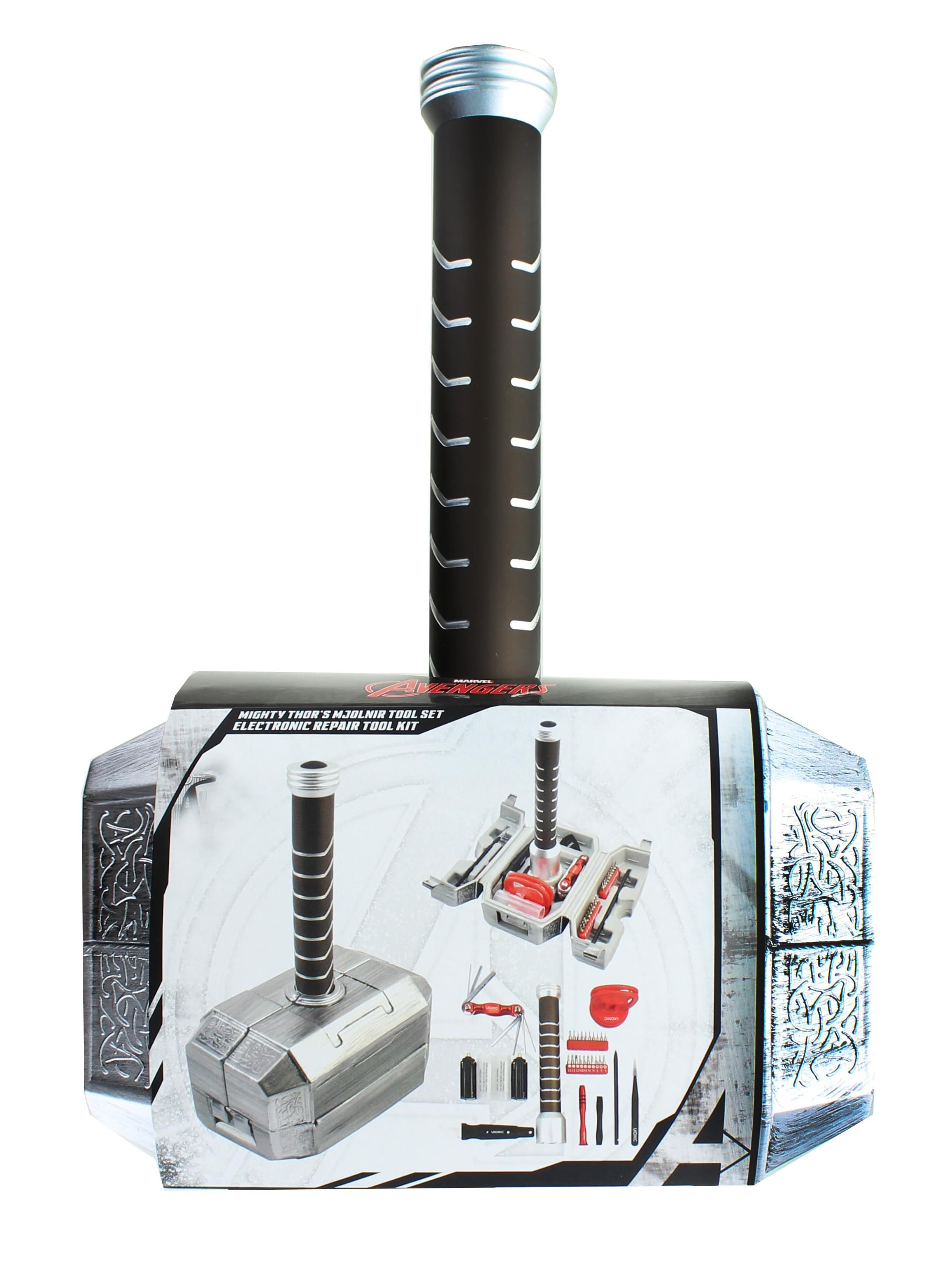 Marvel Avengers Thor's Hammer 30-Piece Tool Set | Mjolnir Toolbox All-In-One Kit