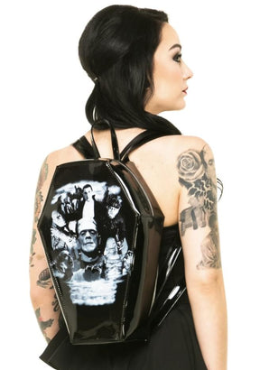 Universal Monsters Mash Collage Coffin Backpack