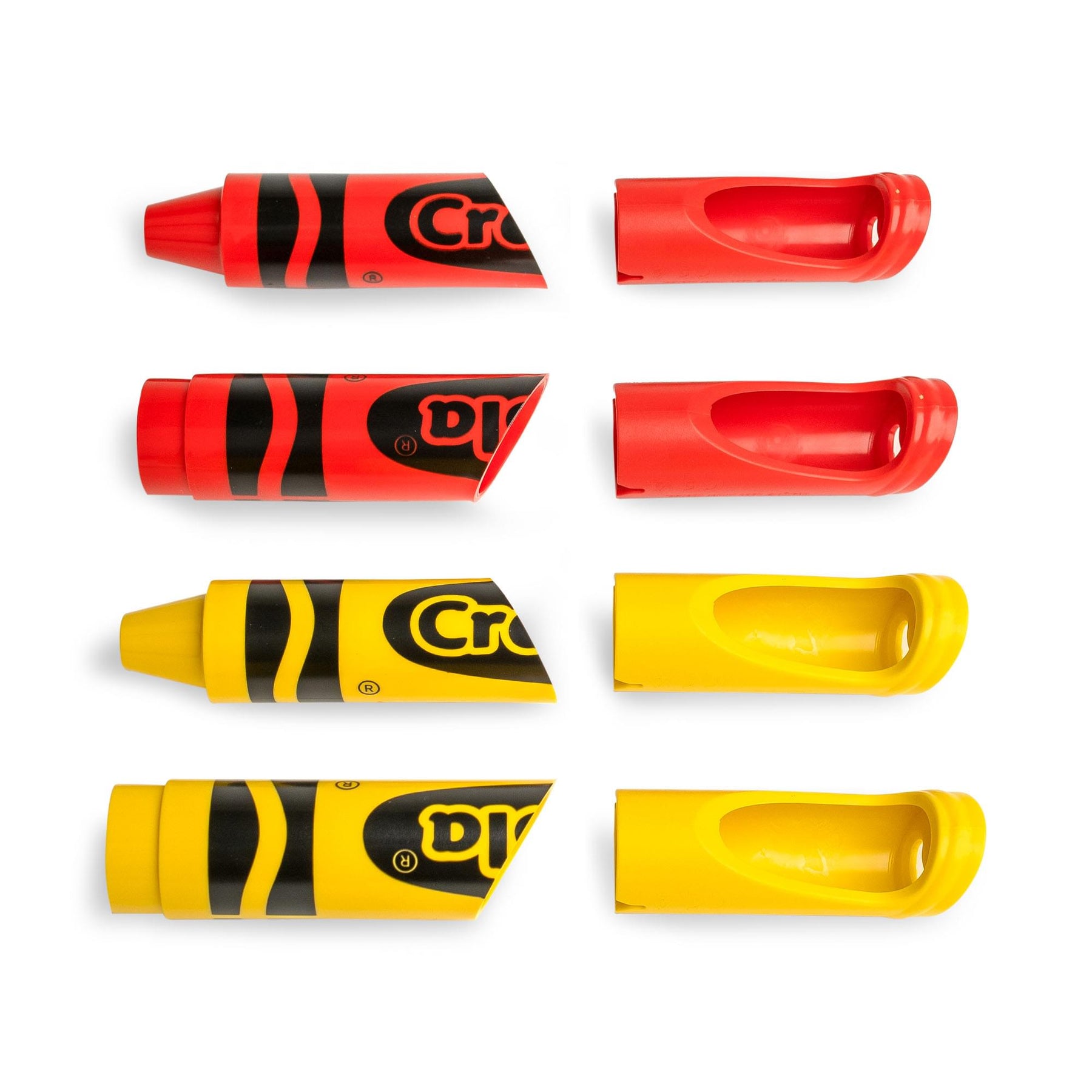 Crayola Set of 4 Crayon Wall Hooks | Happy Harlekin (2x Dandelion, 2x Red)