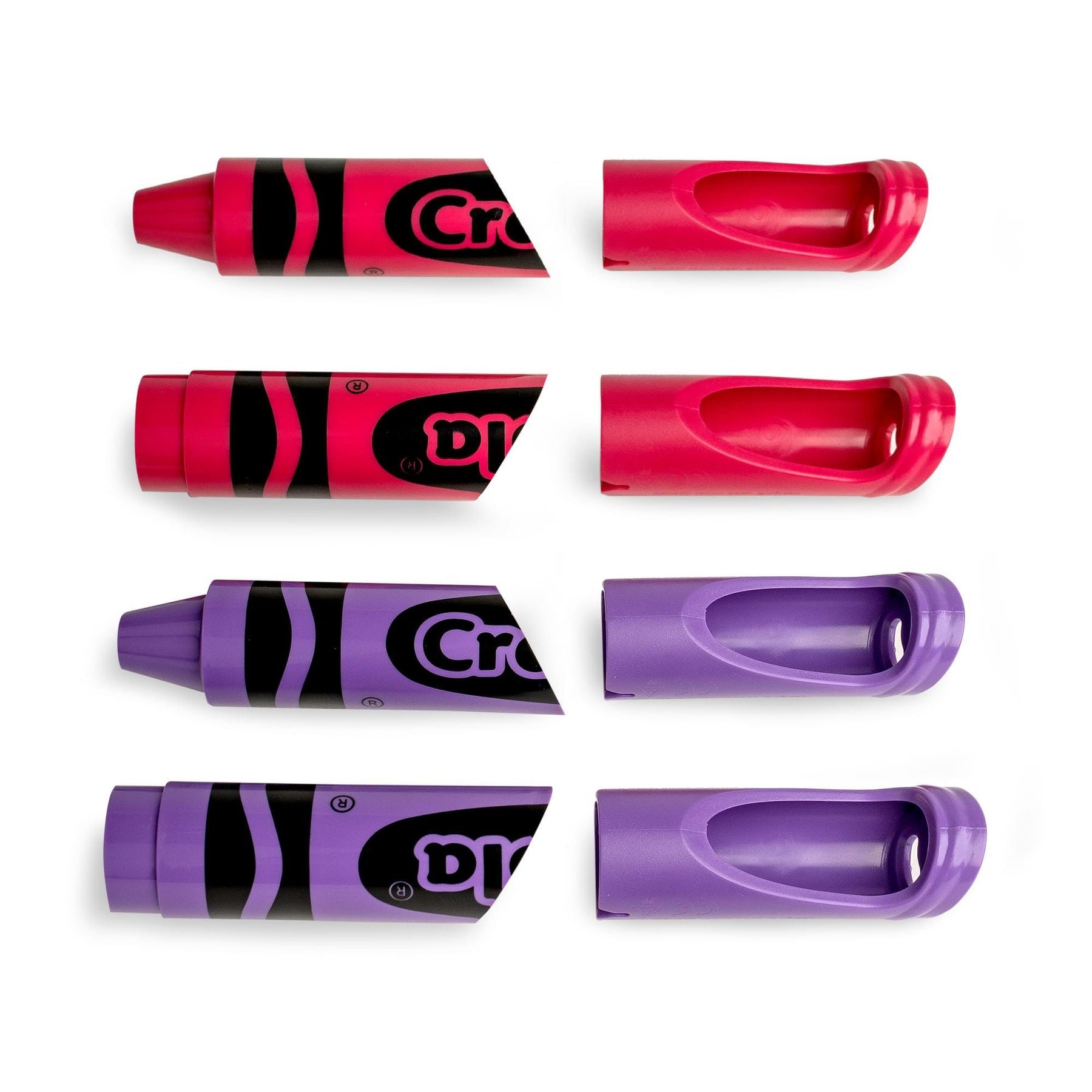 Crayola Set of 4 Crayon Wall Hooks | Bold Blush (2x Razzmatazz, 2x Violet)