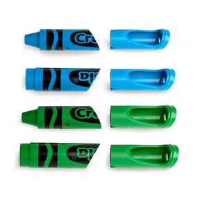 Crayola Set of 4 Crayon Wall Hooks | Cool Cyan (2x Mountain Meadow, 2x Cerulean)