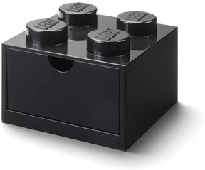 LEGO Desk Drawer 4 Knobs Stackable Storage Box | Black