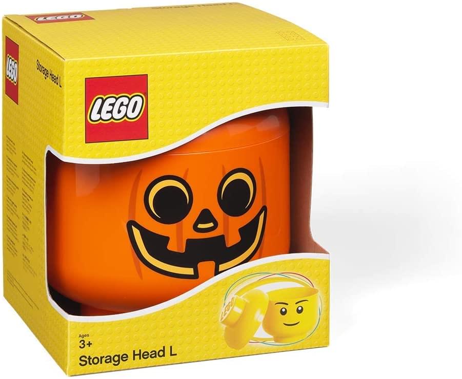 LEGO Large 9 x 10 Inch Plastic Storage Head | Pumpkin