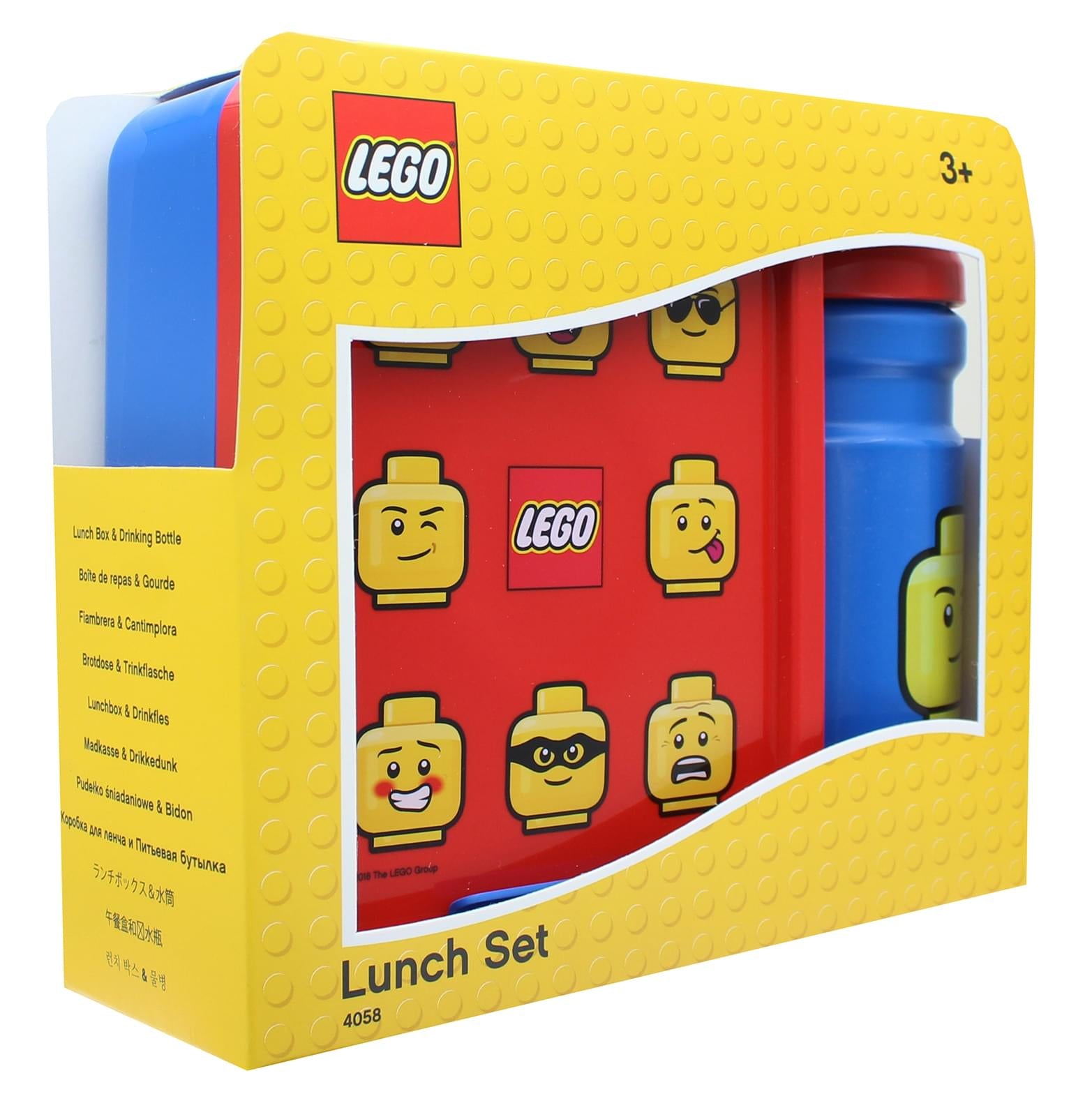 LEGO Minifigure Lunch Box Set | Classic Blue/ Red