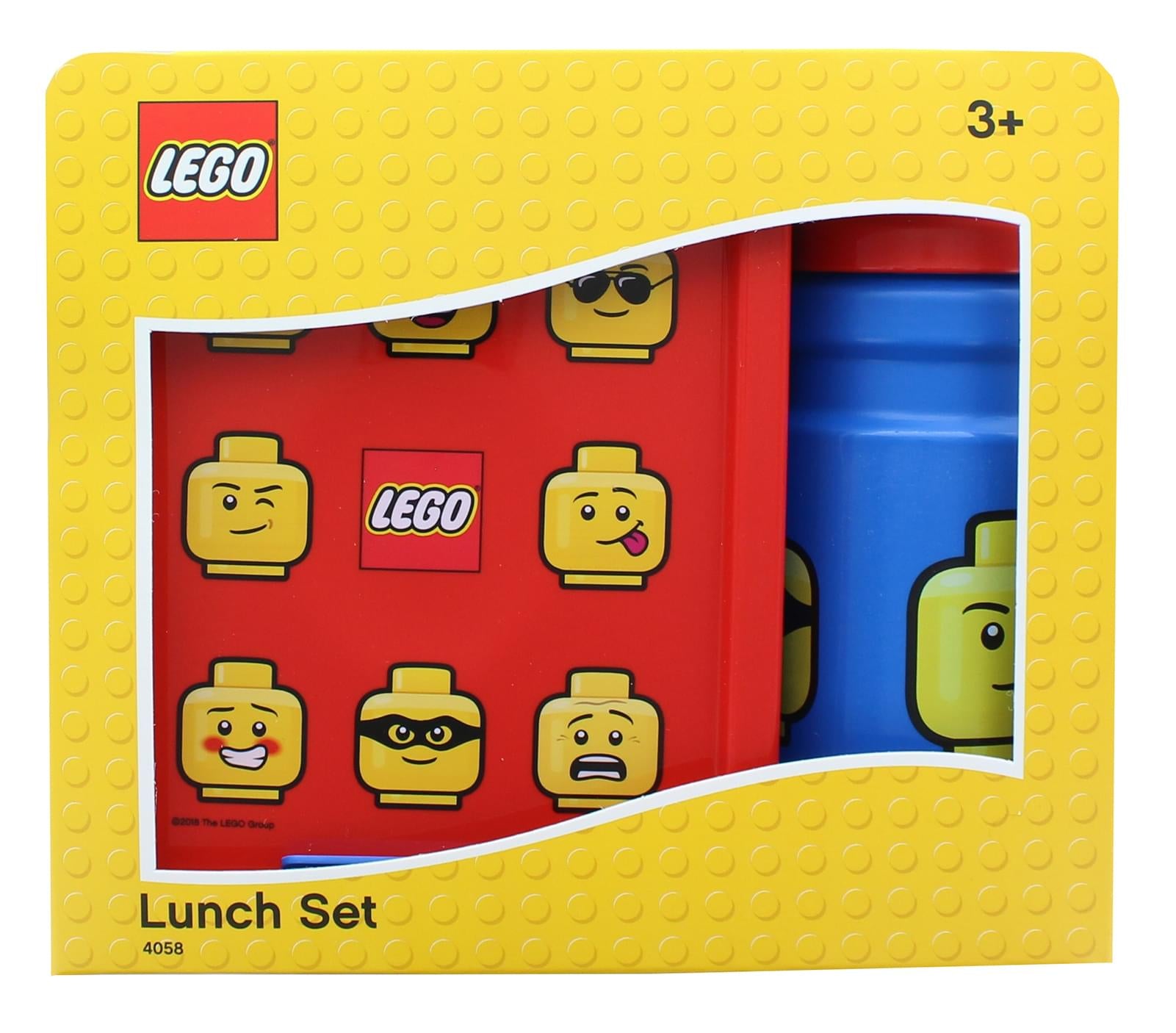 LEGO Minifigure Lunch Box Set, Classic Blue/ Red