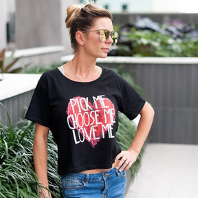 Greys Anatomy "Pick Me" Women's Black Crop Top