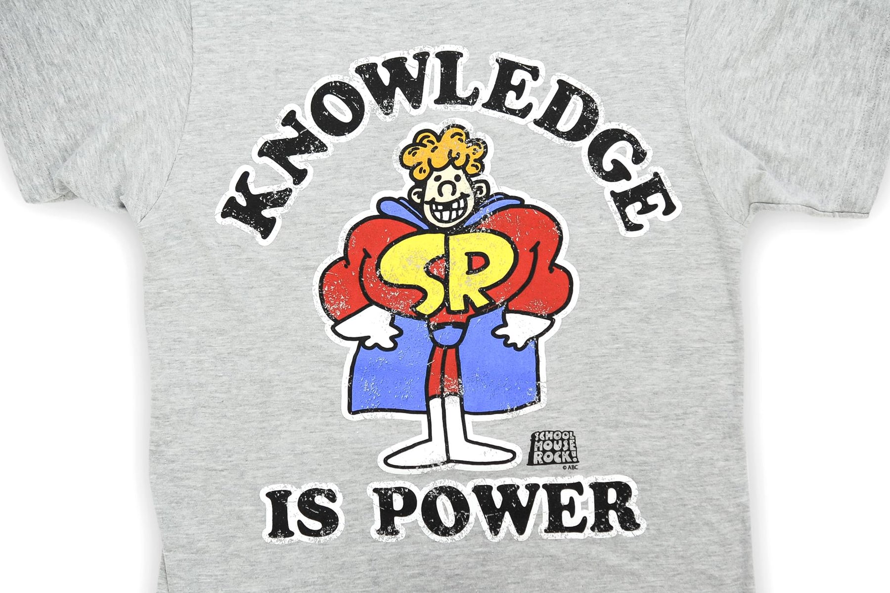 Schoolhouse Rock! “Knowledge Is Power” Adult T-Shirt - Grey