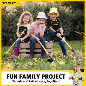 Stanley Jr. Garden Tool 3 Piece Set | Garden Hoe | Leaf Rake | Shovel