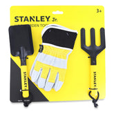 Stanley JR Garden Hand Tool 3 Piece Set | Hand Spade | Hand Fork | Work Gloves