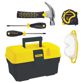 Stanley Jr. 5 Piece Tool Set & Toolbox | Real Tools for Kids