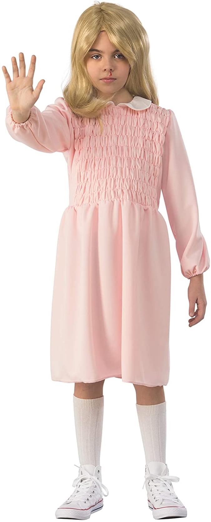Stranger Things Eleven Long Sleeve Child Costume Dress - Pink