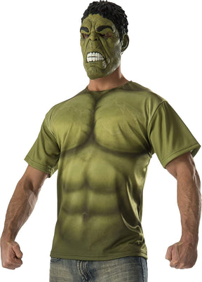 Marvel Avengers Hulk Adult Costume Shirt and Mask
