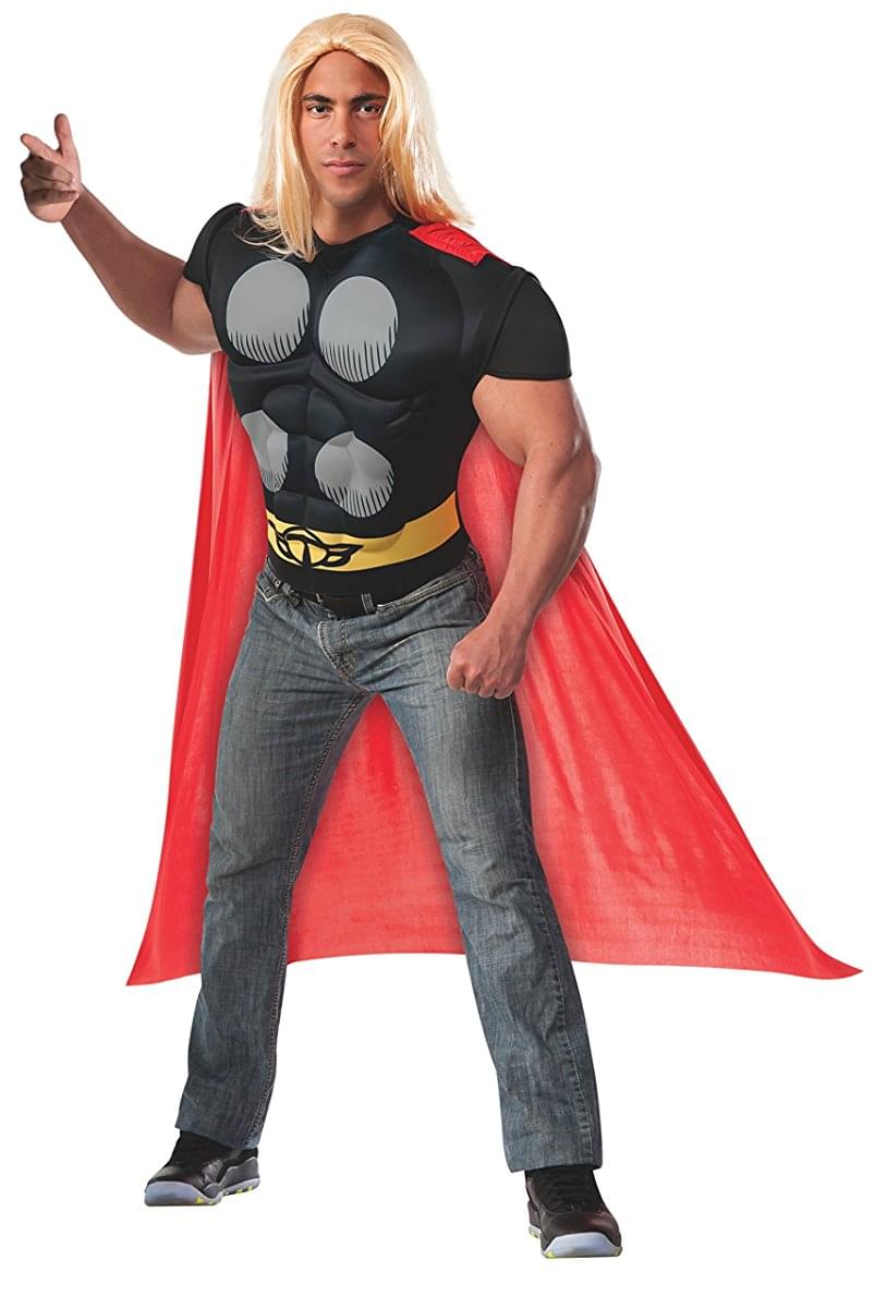 Thor Muscle Chest Shirt and Cape Costume Adult Standard