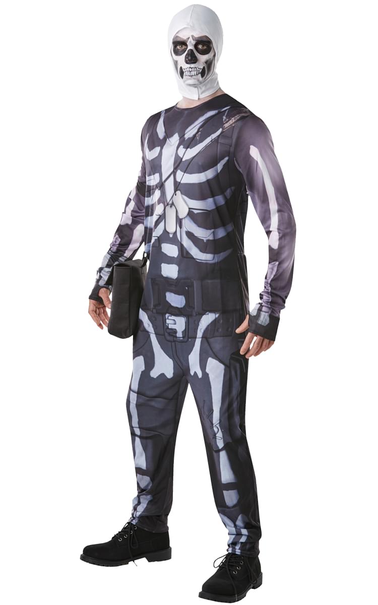 Fortnite Skull Trooper Adult Costume Jumpsuit w/ Hood & Accessories