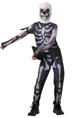 Fortnite Skull Trooper Teen Costume Jumpsuit w/ Hood & Accessories