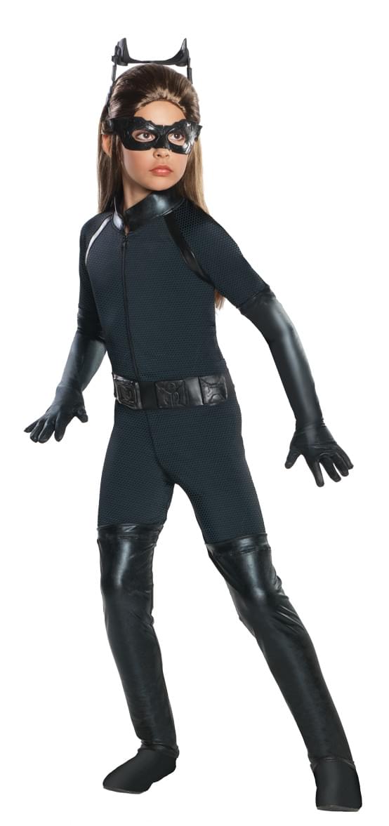 Catwoman Deluxe Jumpsuit & Molded Mask Costume Child