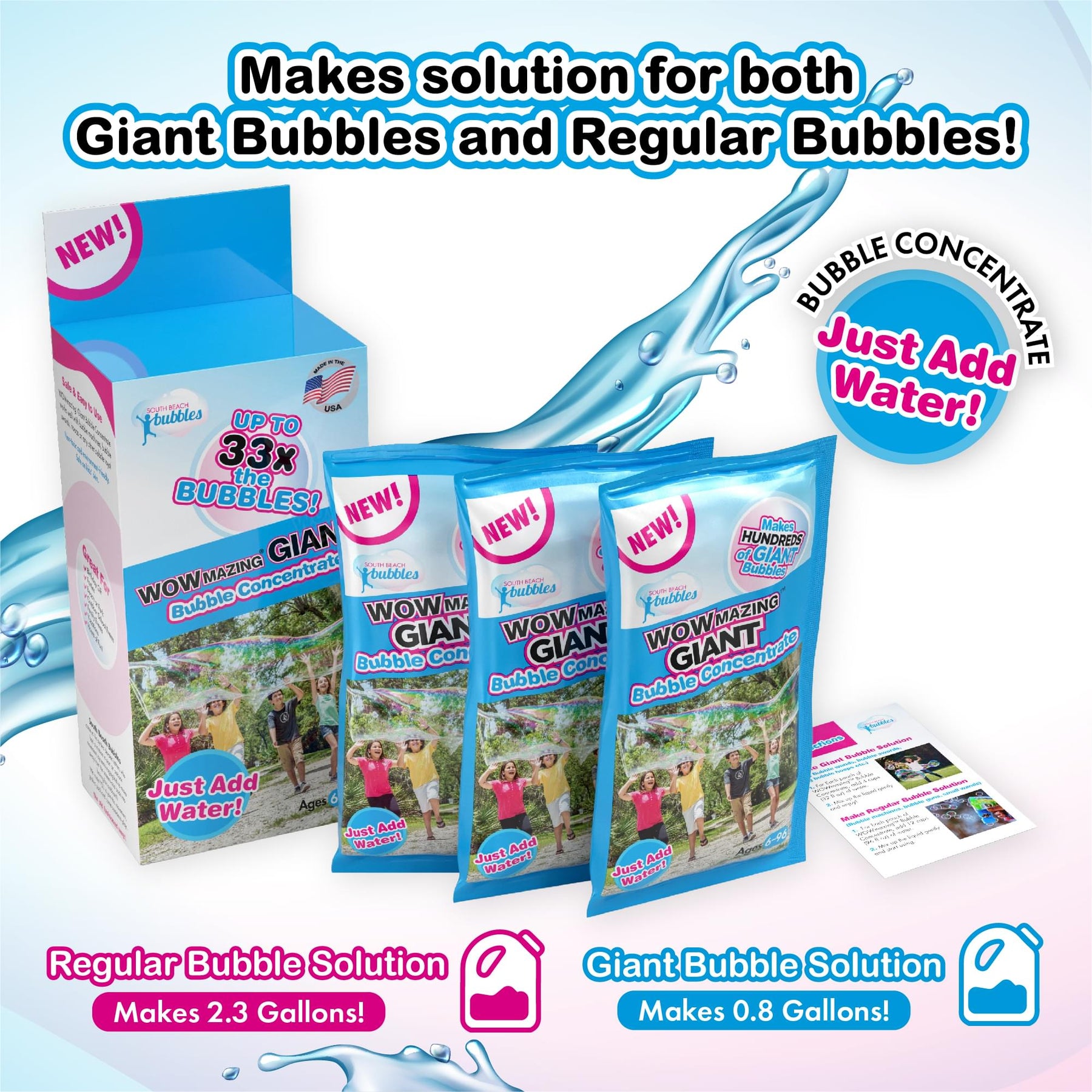 WOWmazing Giant Bubble Concentrate Solution 3-Pack