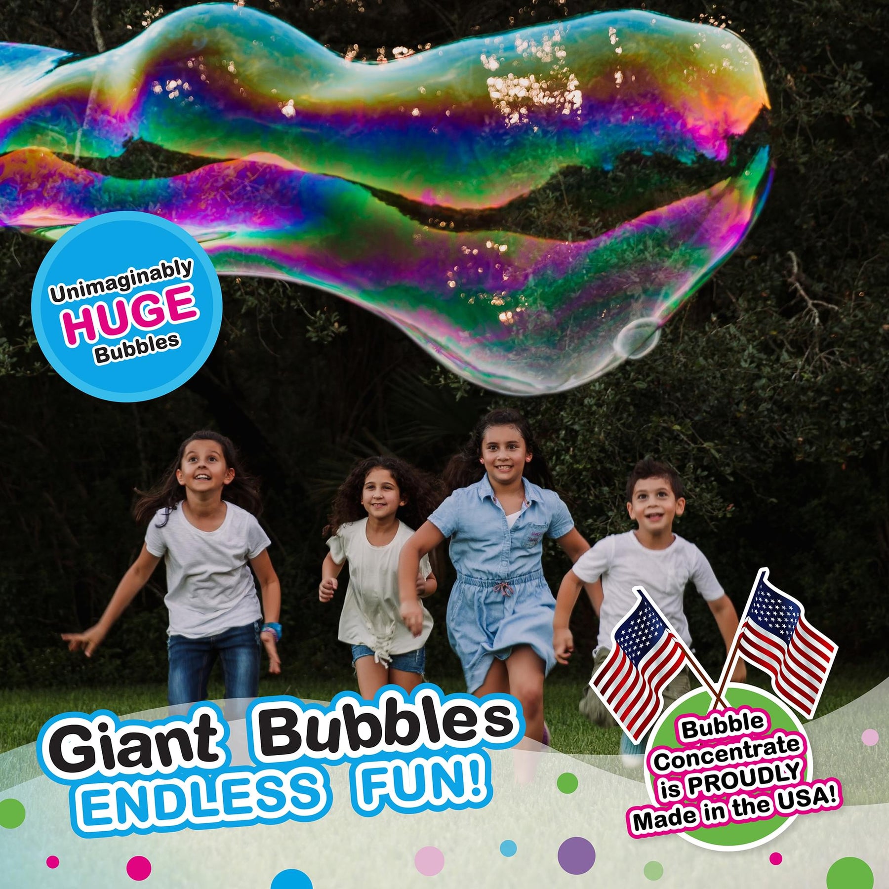 WOWmazing Giant Bubbles Kit Plus | Wand + 5 Packets Bubble Concentrate + Booklet
