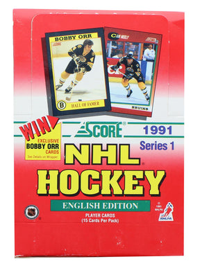 NHL 1991-92 Score Hockey Series 1 Wax Box