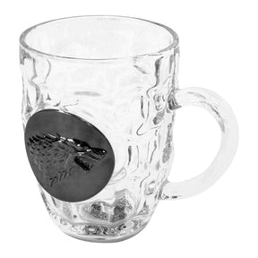 Game of Thrones House Stark Crystal Stein | Unique Drinking Glass | 16 Oz.