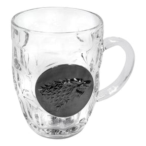 Game of Thrones House Stark Crystal Stein | Unique Drinking Glass | 16 Oz.