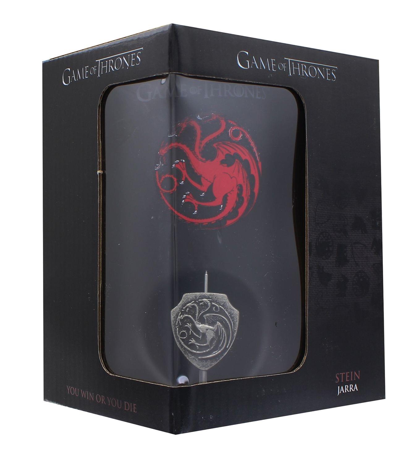 Game of Thrones House Targaryen Ceramic Stein w/ Rotating Metal Emblem