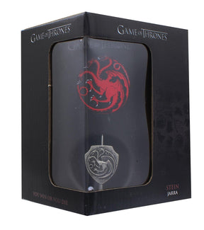 Game of Thrones House Targaryen Ceramic Stein w/ Rotating Metal Emblem