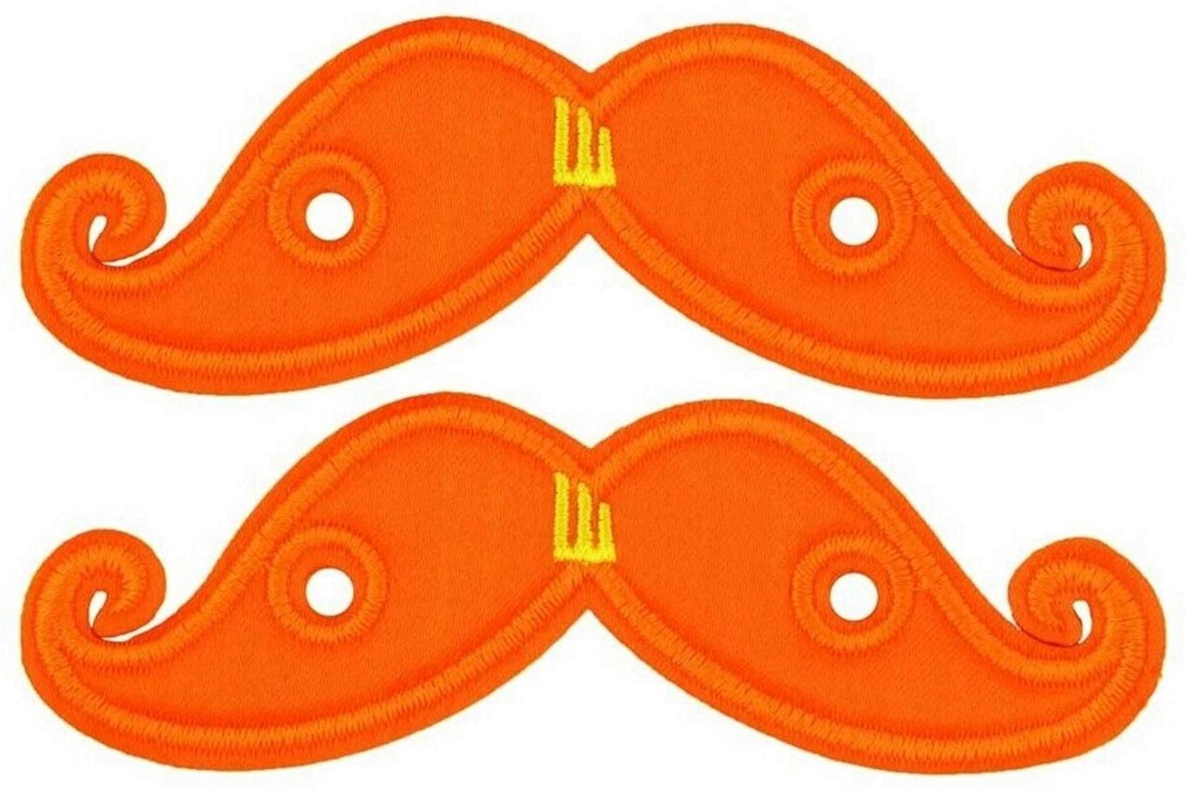 Shwings Shoe Accessories: Neon Orange Handlebar Mustache
