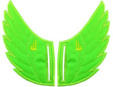 Shwings Shoe Accessories: Neon Lime Wings Slotted