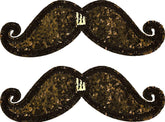 Shwings Shoe Accessories: Black Sparkle Mustache Clip