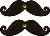 Shwings Shoe Accessories: Black Foil Mustache Clip