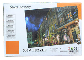 Street Scenery Night On The Town 500 Piece Jigsaw Puzzle