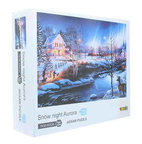 Snow Night Aurora 1000 Piece Jigsaw Puzzle