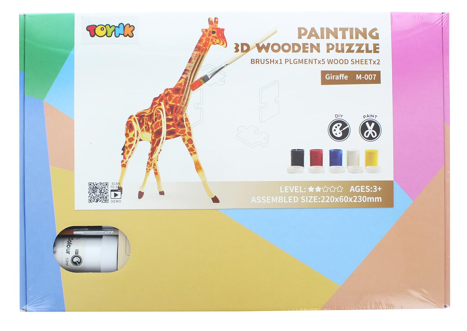 3D Wooden Painting Puzzle | Giraffe