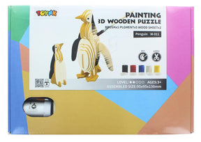 3D Wooden Painting Puzzle | Penguin