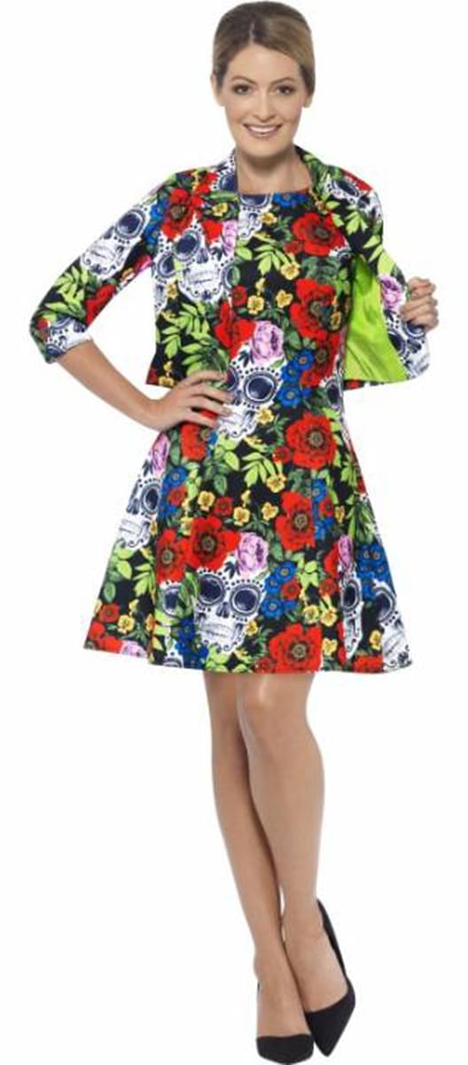 Day Of The Dead Dress & Jacket Adult Costume