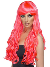 Desire Long Curly Costume Wig Adult Fuchsia
