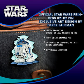 OFFICIAL Star Wars Princess R2-D2 Pin| Exclusive Art Design By Derek Laufman