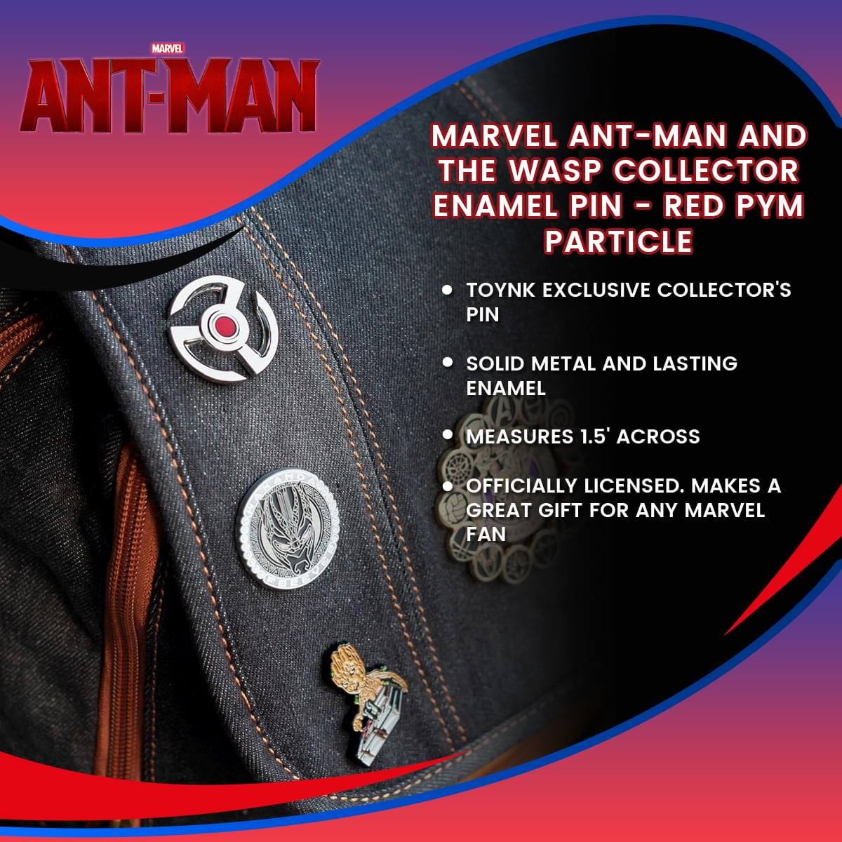 Marvel Ant-Man and the Wasp Collector Enamel Pin - Red Pym Particle