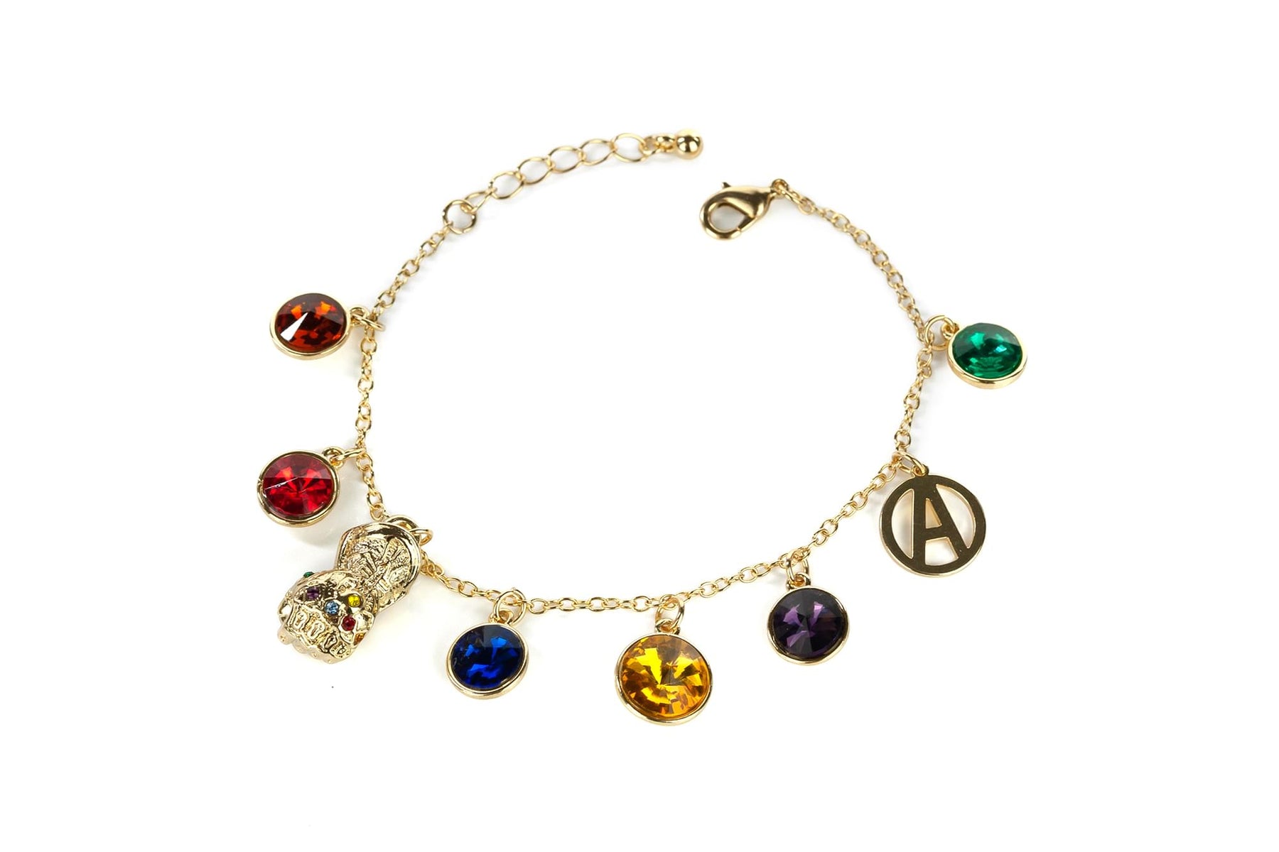 Marvel Avengers Endgame Infinity Stone Charm Bracelet | Measures Up To 8 Inches